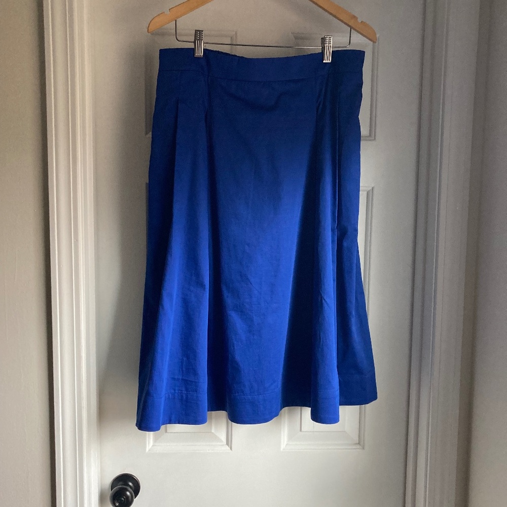 Royal Blue Cotton Sateen Skirt, size XL, NWOT